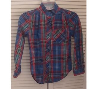 🌞Topsville Vintage 80s Multi Colored Plaid Button Down Long Sleeve Shirt 8
